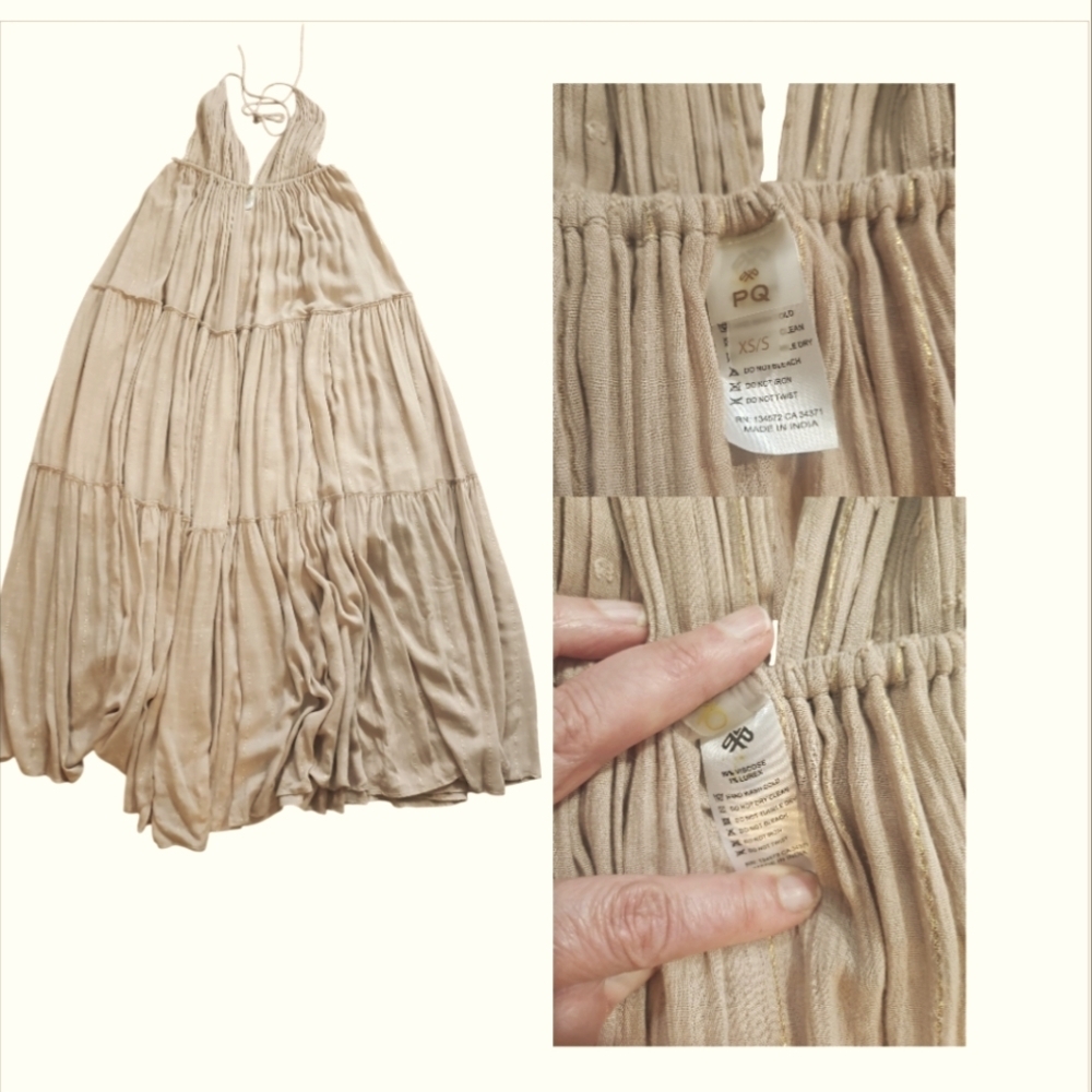 PQ Swim PilyQ Halter Tiered Maxi Beach Cover Up Dress sz XS S - Picture 11 of 14